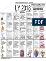 July 2018 AM Calendar