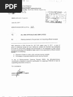 Memo Circular 10 Reimbursement of Expenses