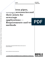 BS en 598-1995 Ductile Iron Pipes, Fittings, Accessories and Their Joints For Sewerage Applications Requirements and Test Methods