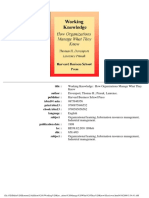 Working Knowledge - How Organizations Manage What They Kno PDF