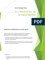 Promoción y Prevención de La Salud Mental