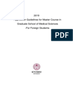 2019 Application Guidelines For Master Course in Graduate School of Medical Sciences - For Foreign Students