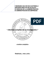 Estructura de Informe de Proyecto de Graduacion