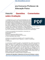 Simulado Concurso Professor de Educacao Fisica Questoes Concurso Pedagogia Simulado COMENTADO AVALIACAO