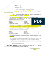 Affidavit of No Comprehensive Car Insurance - Template