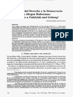 Oscar Mejía Quintana. La Teoría Del Derecho y La Democracia en Jurgen Habermas