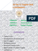 Carnot Cycle For I.C Engine and Its Limitations