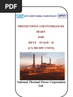 Protections and Interlocks Diary FOR Sipat Stage - Ii (2 X 500 MW UNITS)