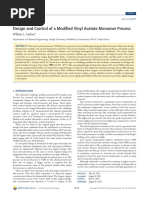 Design and Control of A Modified Vinyl Acetate Monomer Process