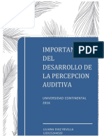 Ensayo Importancia Del Desarrollo de La Percepcion Auditiva