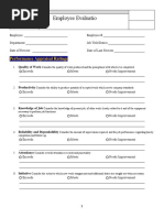 Employee Evaluation Form