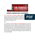 Sample Mandatory Equipment