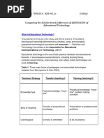 Written R. Comparing The Similarities & Differences of DEFINITION of Educational Technology