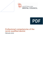 Professional Competencies of The Newly Qualified Dentist