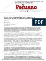 El Peruano - Decreto Supremo que aprueba el Nuevo Reglamento de Inspecciones Técnicas de Seguridad en Edificaciones - DECRETO SUPREMO - N° 002-2018-PCM - PODER EJECUTIVO - PRESIDENCIA DEL CONSEJO DE MINISTROS.pdf