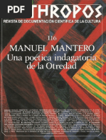 Manuel Mantero. Una Poética Indagatoria de La Otredad - VV - Aa