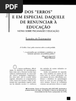 LAJONQUIÈRE, Leandro - Dos Erros, e em Especial Daquele em Renunciar A Educação - Texto PDF