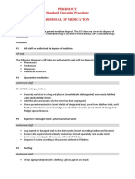 Pharmacy Standard Operating Procedure Disposal of Medication