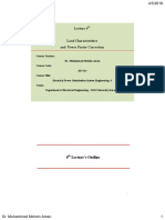 Load Characteristics and Power Factor Correction: 6 Lecture's Outline