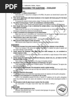 2nd Puc Biology Reasoning Questions Zoology