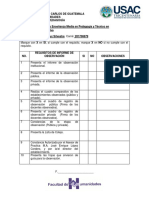 Lista de Cotejo Informe de Observación