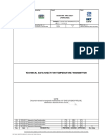 Technical Data Sheet For Temperature Transmitter