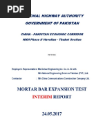 Mortar Bar Expansion Test: Interim