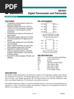 DS1621 Digital Thermometer and Thermostat: Features Pin Assignment