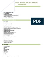 Conectores and Model Sentences To Be Used in Writing Compositions