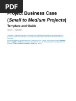 Project Business Case Template and Guide For Small To Medium Projects