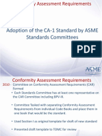 Adoption of The CA-1 Standard by ASME Standards Committees