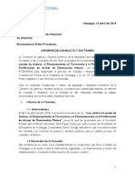 Dictamen de Ley Contra El Lavado de Activos, El Financiamiento Al Terrorismo y El Financiamiento A La Proliferación de Armas de Destrucción Masiva.