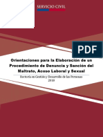 Actualización 2018 Orientaciones para La Elaboración de Un Procedimiento de Denuncia y Sanción Del Maltrato Acoso Laboral y Sexual