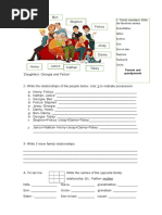 Family Members and Apostrophe S Grammar Drills Picture Description Exercises 108539