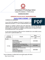 Dasa/Ciwg Scheme - 2018: National Institute of Technology Calicut