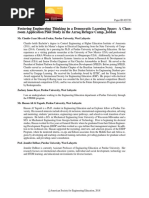 Fostering Engineering Thinking in A Democratic Learning Space - A Classroom Application Pilot Study in The Azraq Refugee Camp Jordan