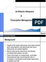 Peritoneal Dialysis Adequacy & Prescription Management