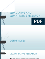 Qualitative and Quantitative Research