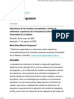 Importancia de Los Modelos Conceptuales y Teorías de Enfermería: Experiencia de La Facultad de Enfermería de La Universidad de La Sabana