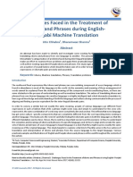 Challenges Faced in The Treatment of Idioms and Phrases During EnglishPunjabi Machine Translation