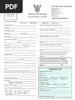 Thailand Visa Application Form