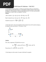 Electrostatics Exam1 Solutions 1