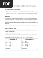 Center of Mass and The Motion of A System