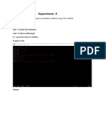 Experiment - 2: Q. Write A Shell Script To Swap Two Numbers Without Using 3rd Variable