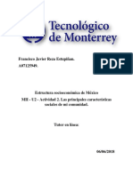 MII - U2 - Actividad 2. Las Principales Características Sociales de Mi Comunidad.