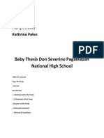 Baby Thesis Don Severino Pagalilauan National High School: Author/s: Nica Melad Marlyn Nadal Kathrina Palon