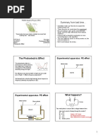 The Photoelectric Effect: Summary From Last Time