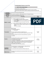 (Past Simple Tense) Lesson Plan