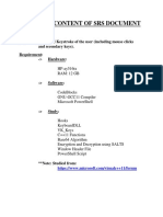 Table of Content of Srs Document