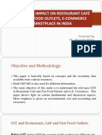 GST and Its Impact On Restaurant Café and Fast Food Outlets, E-Commerce Marketplace in India